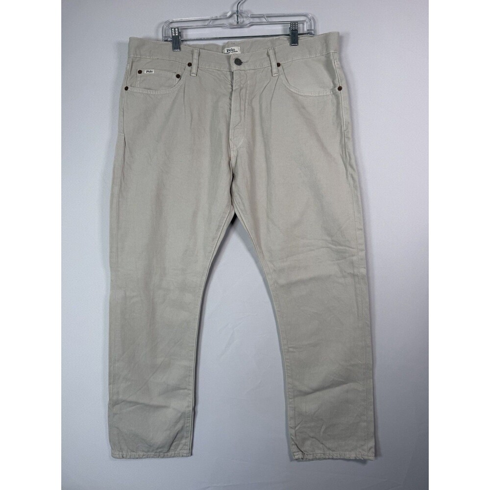 Polo Ralph Lauren Men’s 38x30 Beige Hemp Lyocell Cotton 5-Pocket Pants Jeans
